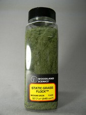 WOODLAND SCENICS 635 STATIC GRASS FLOCK SHAKER MEDIUM GREEN landscape WDS635 NEW