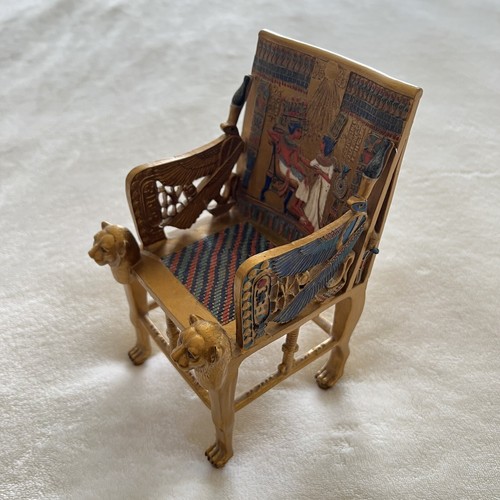 2001 Resina Rey Tut Faraón egipcio Trono Dorado Silla Museo Réplica Veronesa - Imagen 2 de 8