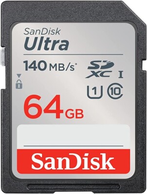 64GB Sandisk Ultra SDXC Class 10 UHS-1 U1 140MB/s (SDSDUNB-064G-GN6IN) Reliable