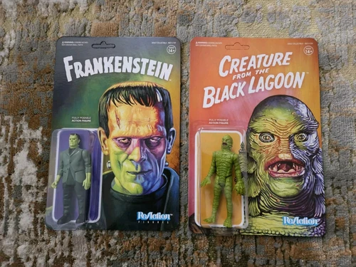 2x Universal Monsters ReAction Figures Frankenstein & Creature From The Lagoon
