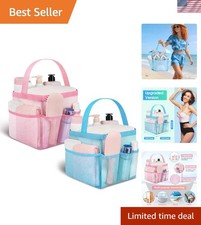 Large Capacity Quick-Dry Shower Caddy with 9 Pockets Perfect for Campus Life