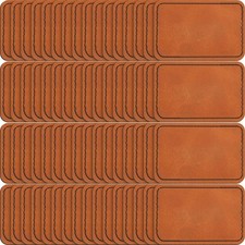 Dunzy 60 Pcs Leather Hat Patches Blank Leatherette 3 x 2 Inch, Khaki