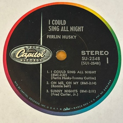 Ferlin Husky I Could Sing All Night 7'' Record 1966 Capitol Country Stereo 33 RPM