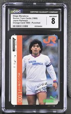 1988 Japan Railways Card - Soccer Train Card - Diego Armando Maradona - CGC 8