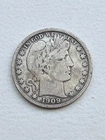 1909 Barber Silver Half Dollar  50c Coin In F/VF Condition (B)