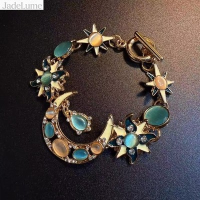 Vintage Moon Star Bracelet Retro Court Style Luxury Jewelry