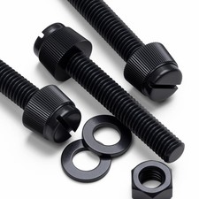 50x Black Nylon Slotted Knurled Thumbscrews M5 x 30 mm, Nuts  Washers