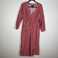 J.Crew Collection Women XL Tie-Waist Cotton Poplin Dress In Ratti Pink Blooms