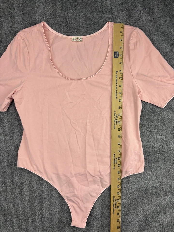 Body Free People Mujer Extra Pequeño Rosa Cuello Redondo Manga Corta Íntimamente Foto 3 de 4