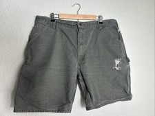 Pantaloncini Carhartt Vintage Tela Carpentiere Uomo 40 Verde Y2K 2006 B25 Traforati
