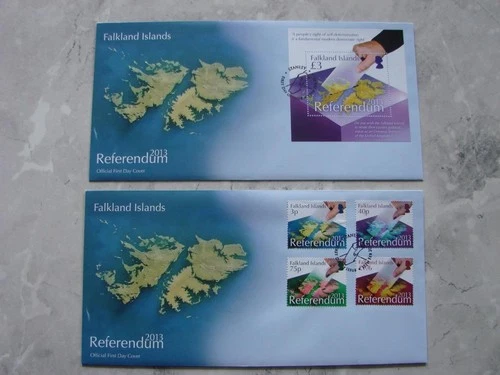 (K66)  FALKLAND ISLANDS 2013 REFERENDUM REGULAR & MINI SHEET FDC'S