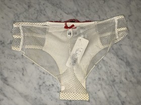 Lise Charmel Boheme Glamour Lingerie Bra 32C Panties M Vanilla Polka Dot New