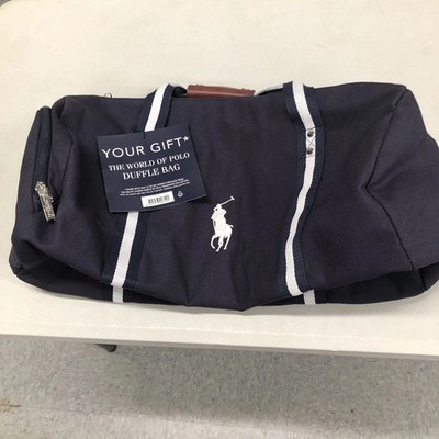 POLO Ralph Lauren DUFFLE Gym CARRY-ON Weekender TRAVEL Bag Navy