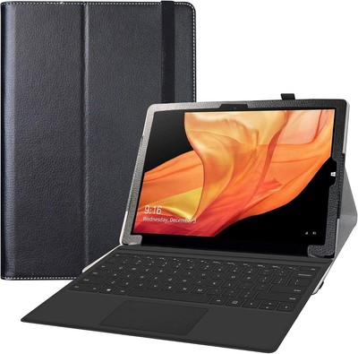 Bige for CHUWI UBook X 12'' Case,PU Leather Folio 2-Folding 12 inch, Black 