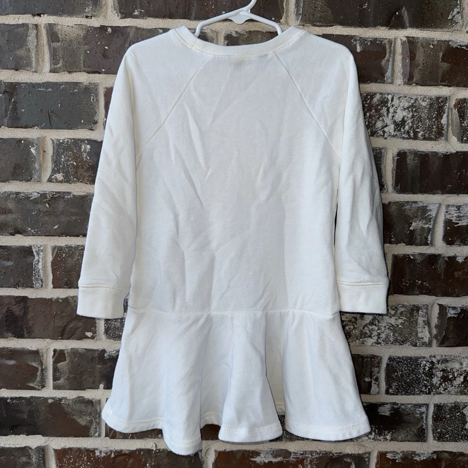 Vestido Suéter Ralph Lauren Polo Oso Manga Larga Blanco Niña Talla 4 Foto 3 de 4