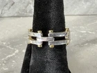 Vintage 925 Sterling Silver Silver & Gold Link Chain Ring Size 5.5