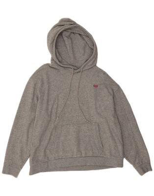 Levi's Herren Hoodie Pullover Large Grau Gefleckt Baumwolle BX12