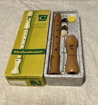 Mollenhauer Sopran Blockflöte C Holzflöte 2-teilig mit Zubehör Originalkarton