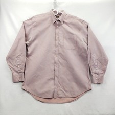 James Tattersall Dress Shirt Mens XL 17.5 Orange Check Button Down Long Sleeve