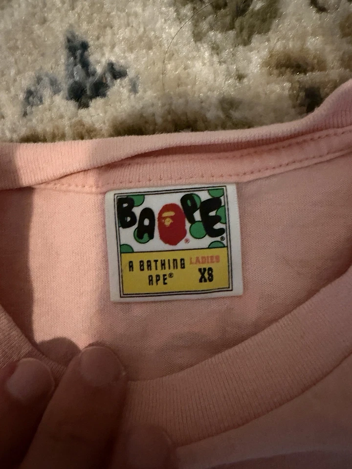 Camisa A Bathing Ape Damas X RAZER A Gaming Ape Rosa Rara Manga Corta Talla XS Foto 2 de 4