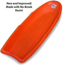 Flexible Flyer Lightning Snow Sled for Kids & Adults, Plastic Toboggan Sand...