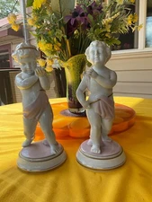 VINTAGE PAIR PORCELAIN KPM STATUES
