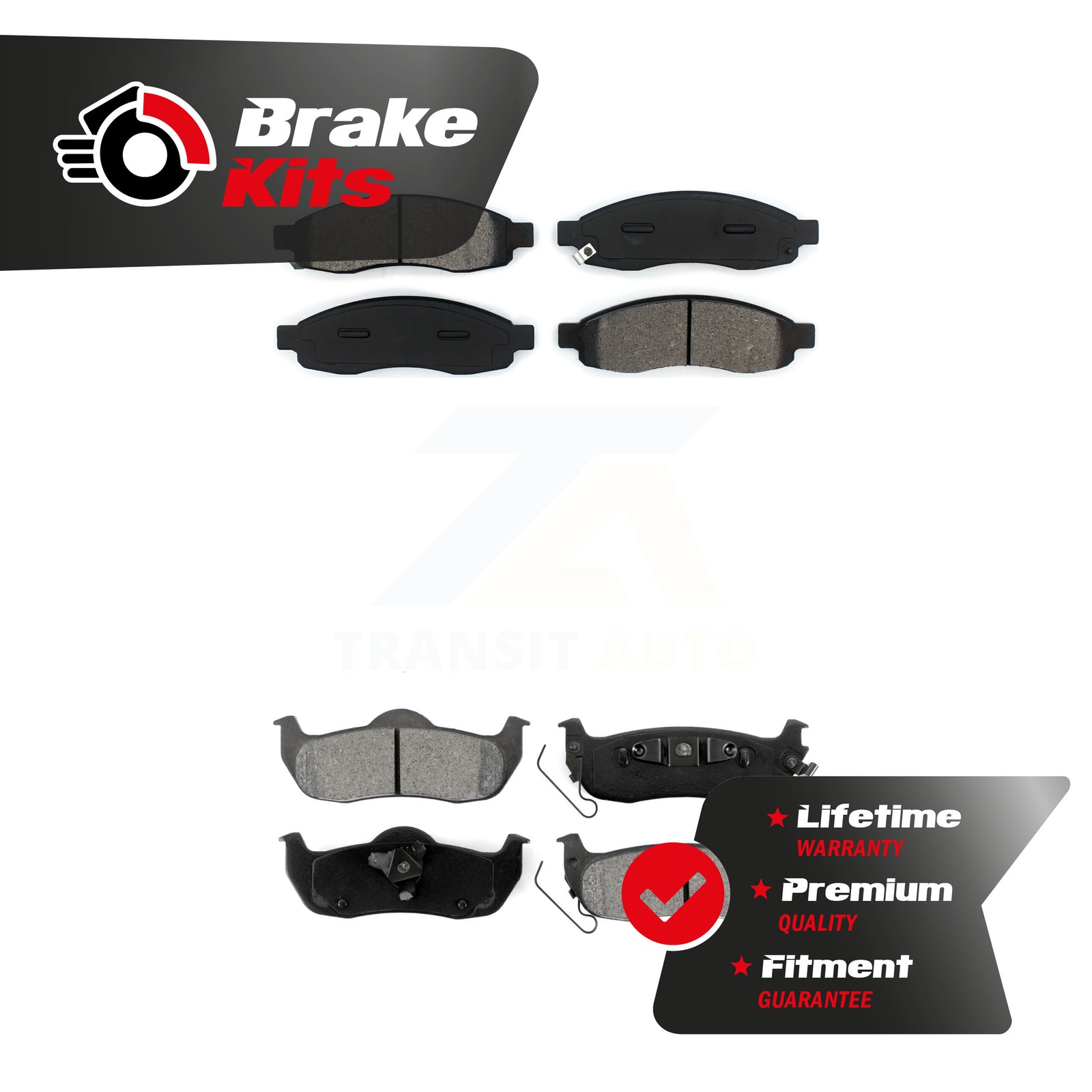 Front Rear Semi-Metallic Brake Pads Kit For 2004-2007 Nissan TITAN