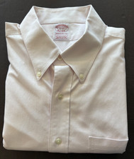 Brooks Brothers Dress Shirt Mens 17 - 37 Madison Fit Pink Stretch Supima Cotton