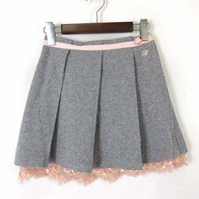 Blumarine Italy Mini Wool Felt Wrap Skirt Sequined Lace Used
