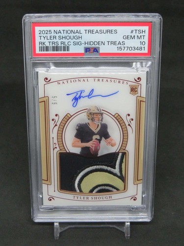 2025 PANINI NATIONAL TREASURES TYLER SHOUGH RTHS-TSH RC PATCH AUTO /5 PSA 10 AB8