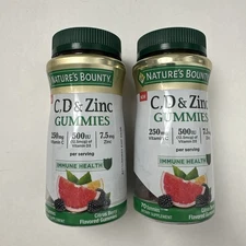 (2) Nature's Bounty C, D & Zinc Immune Health 70 Gummies Each EXP: 3/2026