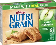 (Free Duty Tax) Kellogg's Nutri Grain Cereal Bars Apple Cinnamon, 8 Bars, 29