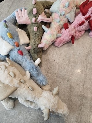 Authentic Jellycat LOT OF 5 Large Dragons Sky Snow Lazulia Malachy Heart NWT
