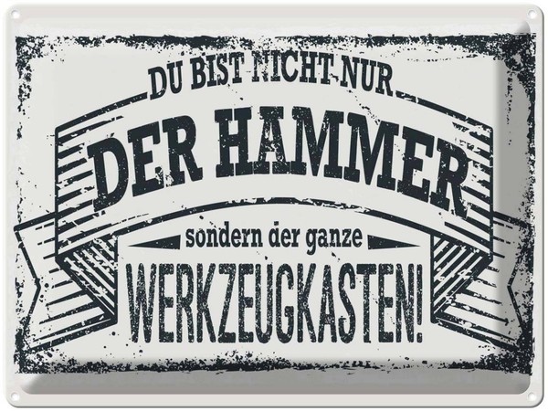 Blechschild 30X40 Cm Du Bist Nicht Nur Der Hammer Dekoration Spruch Zitat Deko G-image