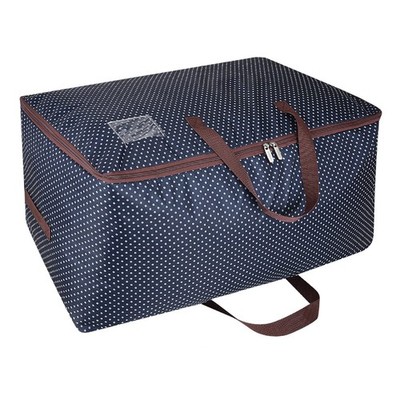105L Large Underbed Clothes Storage Bag with Zip Moisture Proof (Blue)