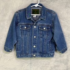 Vtg y2K Gap kids Denim Jean Jacket sz 4 Trucker Cotton faded March 2000