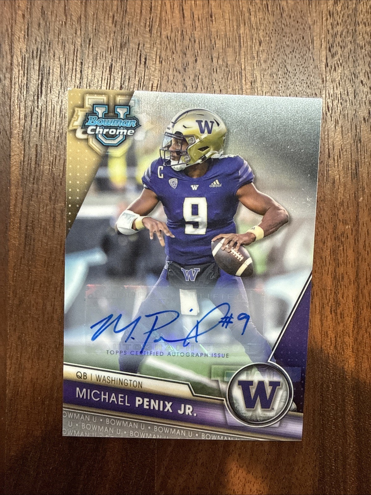 2023 Bowman University Chrome Michael Penix Jr. #141 Auto Rookie Huskies Falcons
