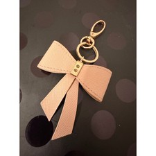 Bow Keychain Bag Charm Blush Pink Gold