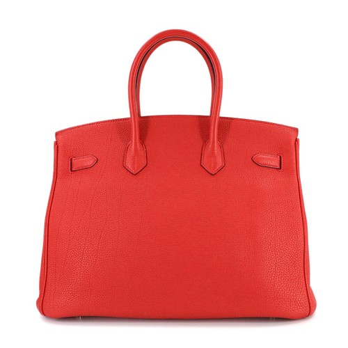 HERMES Birkin 35 Togo Vermillon Hand Bag Red 90314248 - Picture 3 of 11
