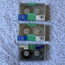 VTG Maxell UR 90 Minute Blank Audio Cassette Tapes Normal Bias Lot Of 3