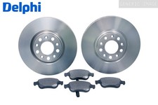 DELPHI Front 2x Brake Discs + Brake Pad Set For Disc Brake Fits BMW 5 Series
