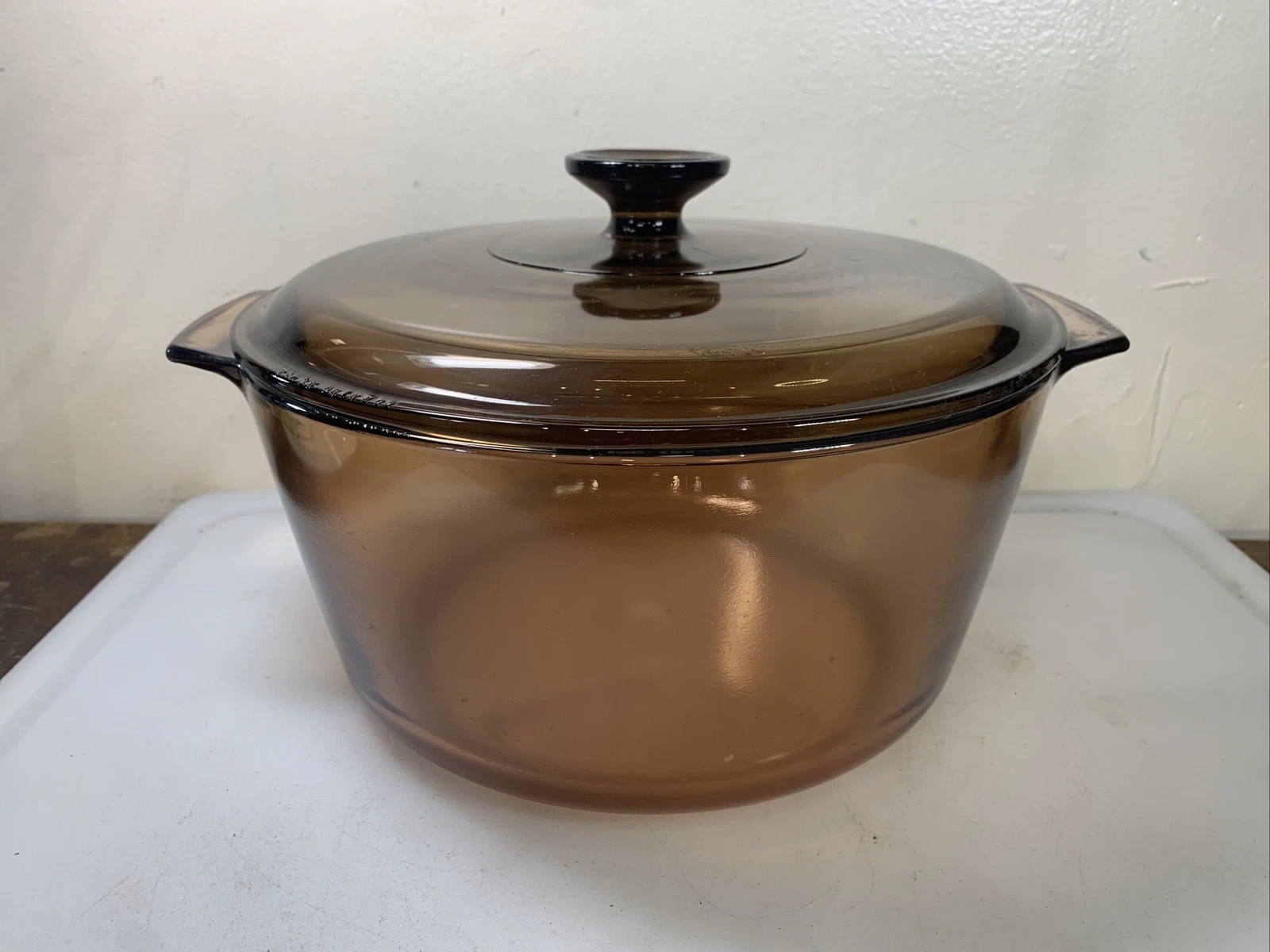 Corning Ware Visions Amber Glass Cookware 4.5L Dutch Oven Stock Pot with Lid