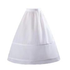 RULTA Women's Crinoline Petticoat skirt A-line One Size, White 2 Hoops 