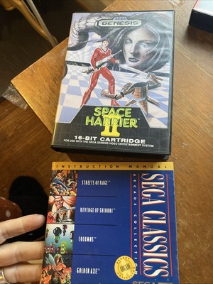 Space Harrier II 2 Sega 16 Bit Cartridge in Box w/ Sega Classics Manual Video