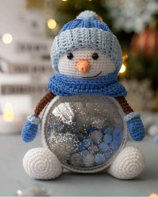 HÄKELANLEITUNG PAPIERKOPIE Christbaumkugel Geschenkbox / Spielzeug Deko Schneemann 71
