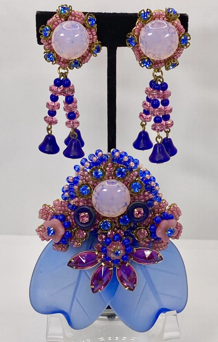 No.0335　スタンレーハグラー　ピンクパープル　ブローチ Stanley Hagler N.Y.C. Fashion Signed Vintage & Antique Brooches