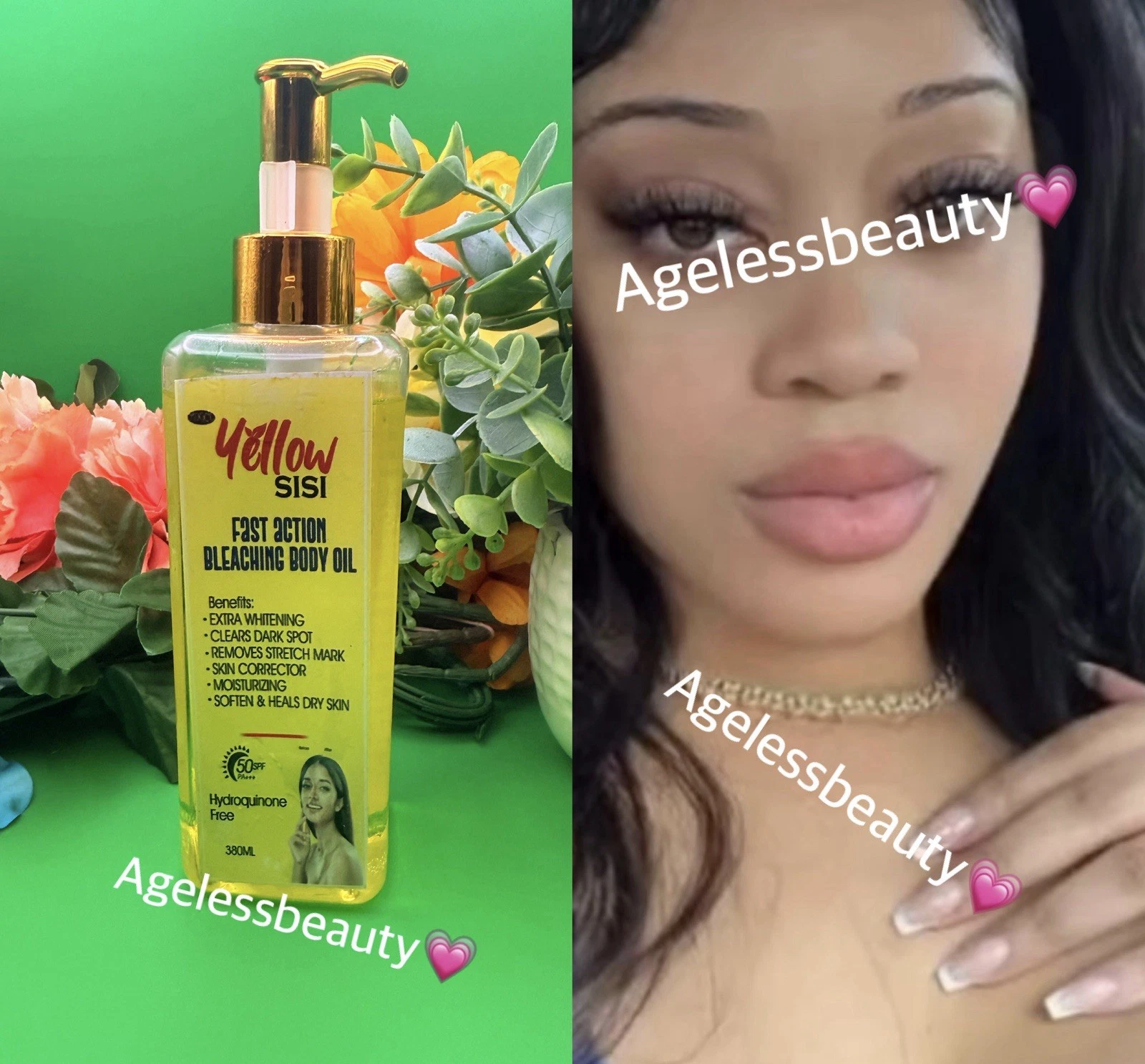 Yellow Sisi Fast Action Xtra Whitening Body Oil Skin Corrector 💯 Effective