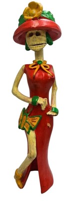 Day of the Dead Red Catrina Lady Skeleton in Red Figurine 11 Inch