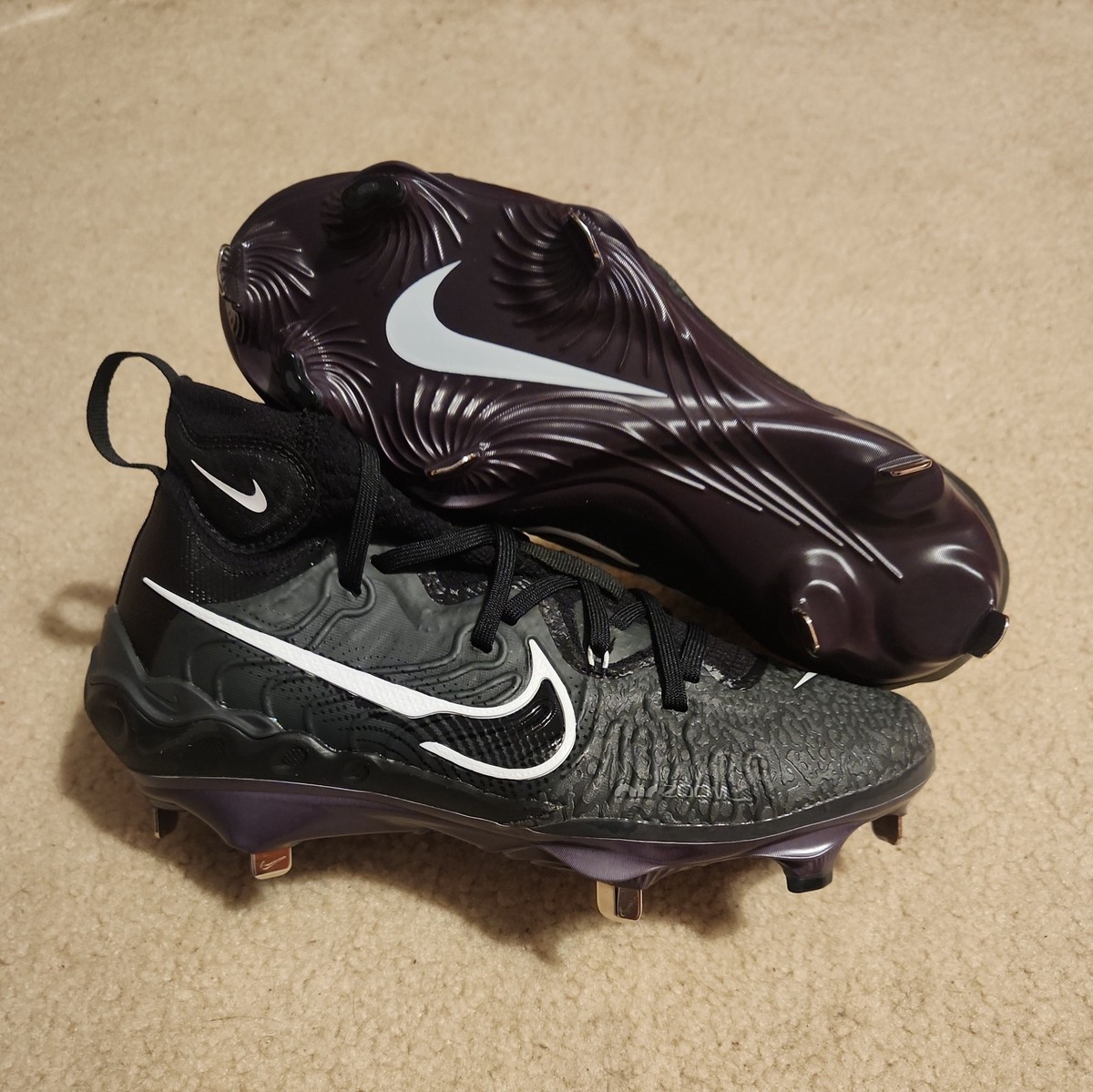 Men Nike Alpha Huarache NXT Black White Baseball Cleats  display picture 1