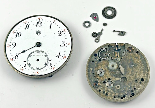 Gruen, DGS Pocket Watch Parts Movements w/1 DGS dial